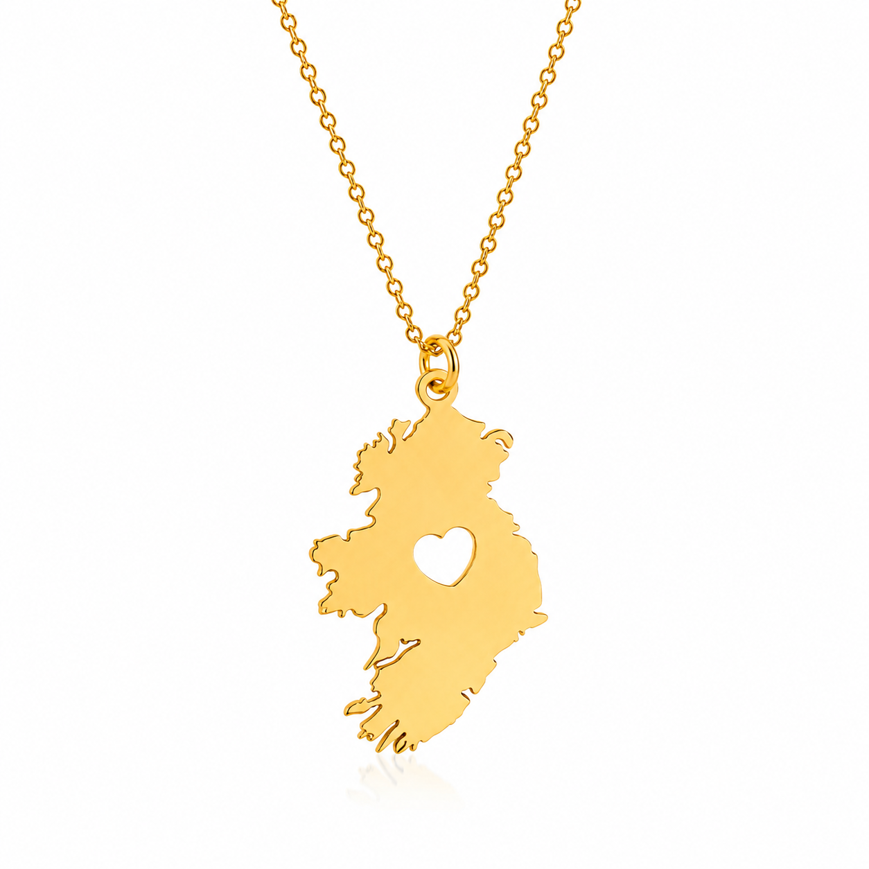 Ireland Map Heart Necklace