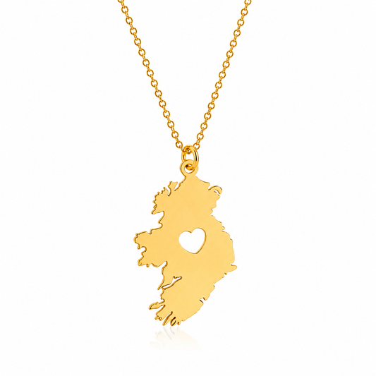 Ireland Map Heart Necklace