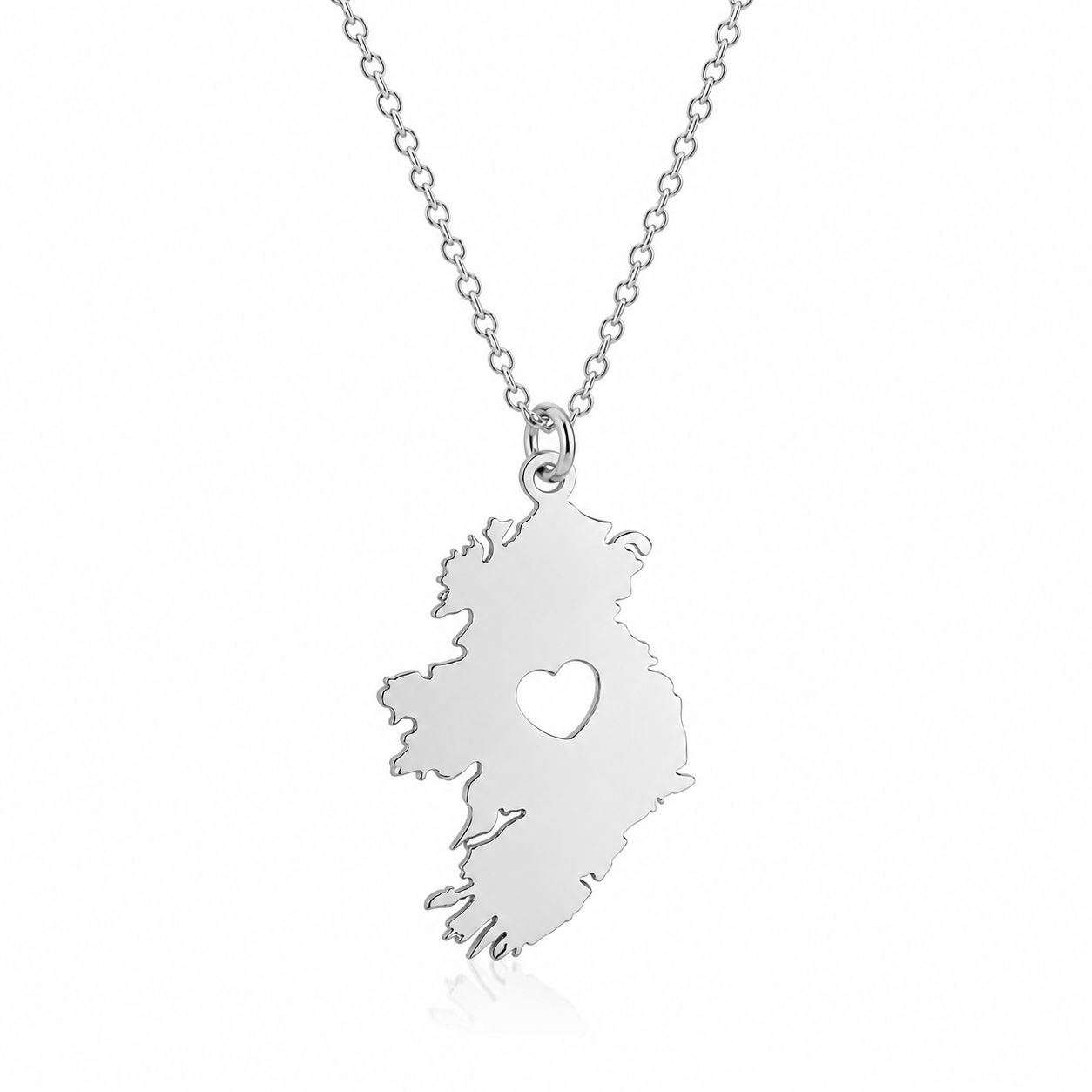 Ireland Map Heart Necklace