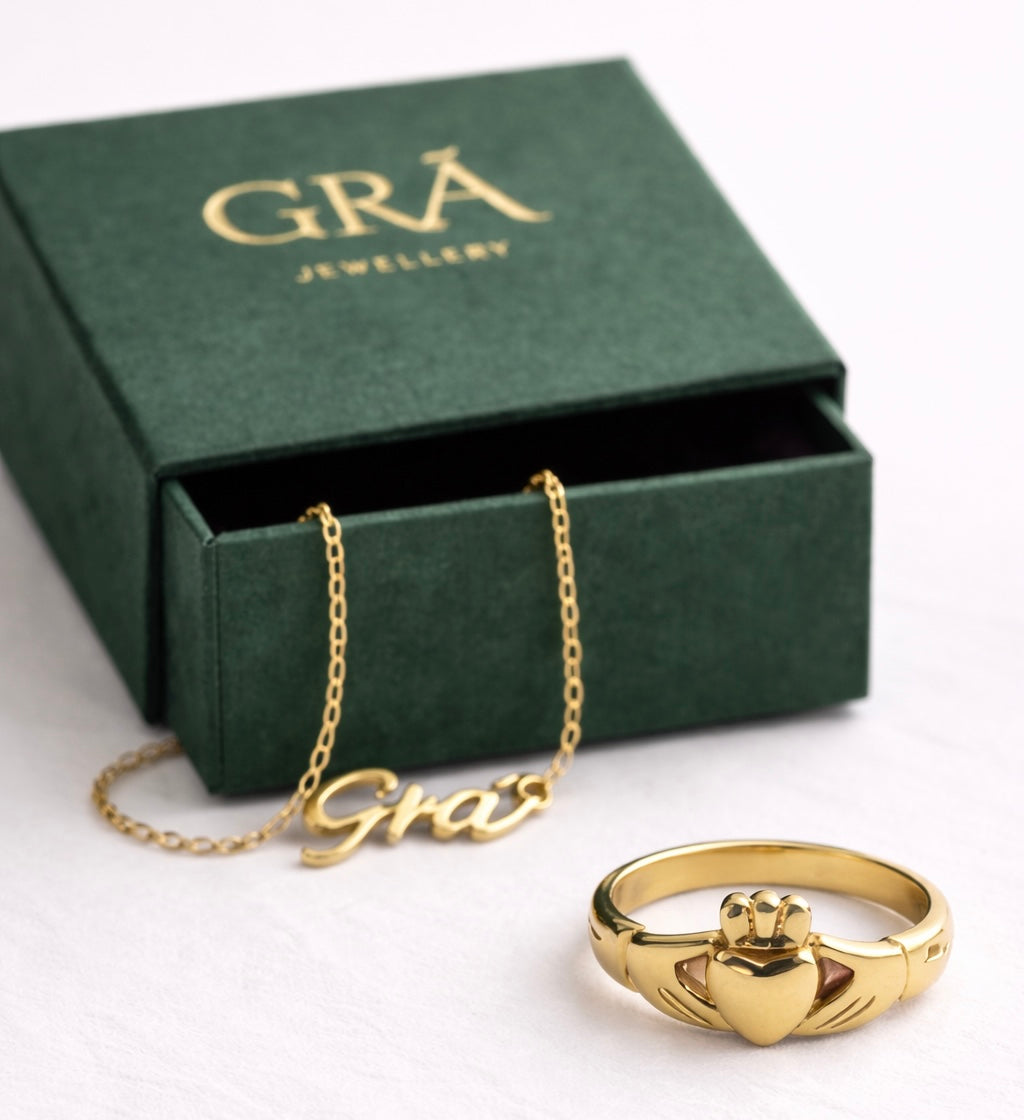 Grá for Mam Gift Set – Grá Necklace & Claddagh Ring